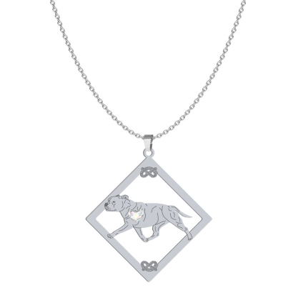 Naszyjnik z sercem psem Staffordshire Bull Terrier srebro GRAWER GRATIS - MEJK Jewellery
