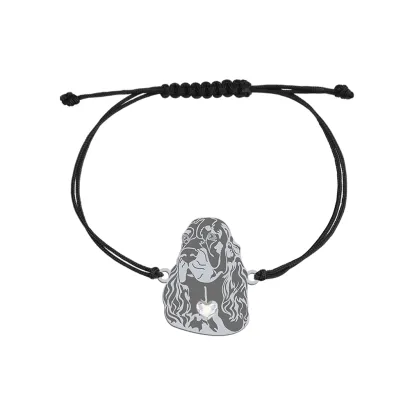 Silver Gordon Setter string bracelet, FREE ENGRAVING - MEJK Jewellery