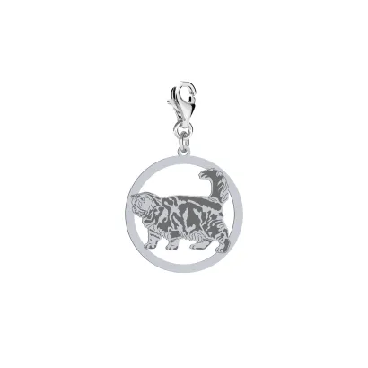 Silver Exotic Shorthair Cat charms, FREE ENGRAVING - MEJK Jewellery