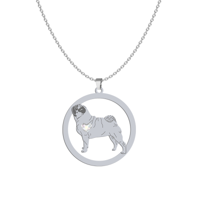 Silver Pug necklace, FREE ENGRAVING - MEJK Jewellery