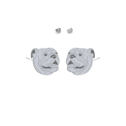 Silver English Bulldog earrings - MEJK Jewellery