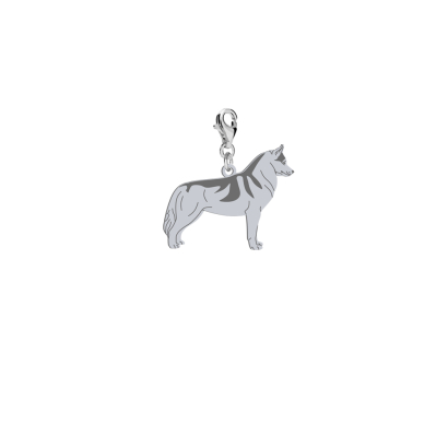 Charms z psem Siberian Husky srebro GRAWER GRATIS - MEJK Jewellery