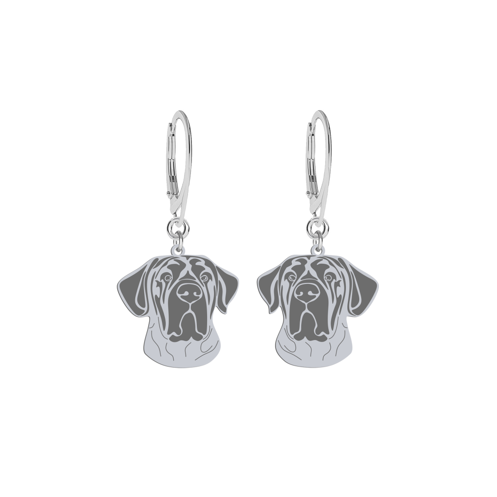 Silver Tosa Inu earrings, FREE ENGRAVING - MEJK Jewellery
