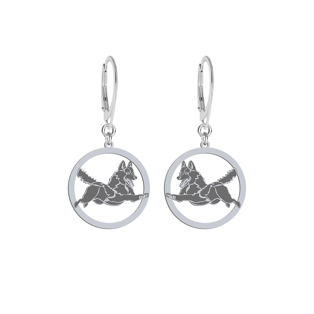 Silver Schipperke earrings, FREE ENGRAVING - MEJK Jewellery