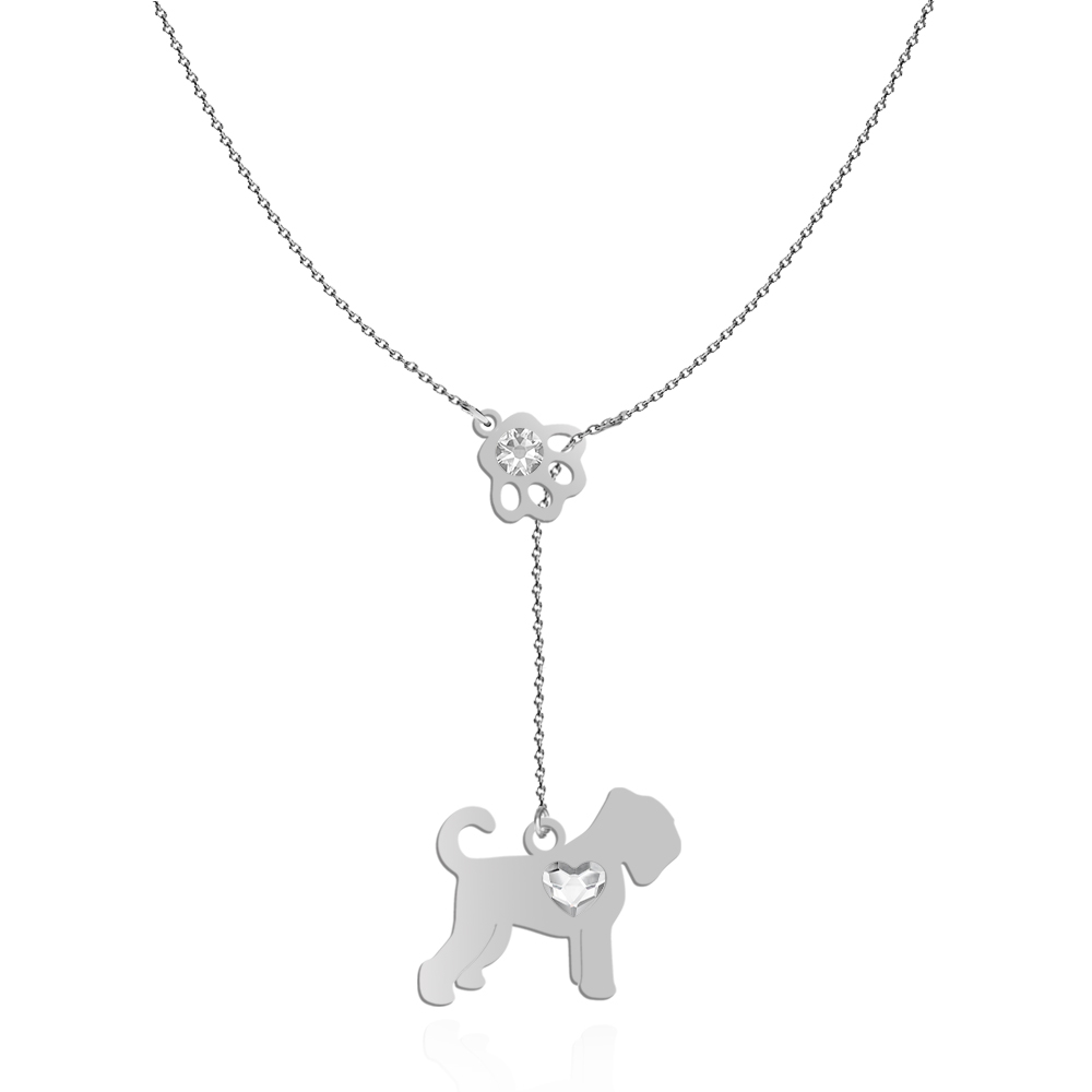 Black Russian Terrier necklace with a heart, FREE ENGRAVING - MEJK Jewellery