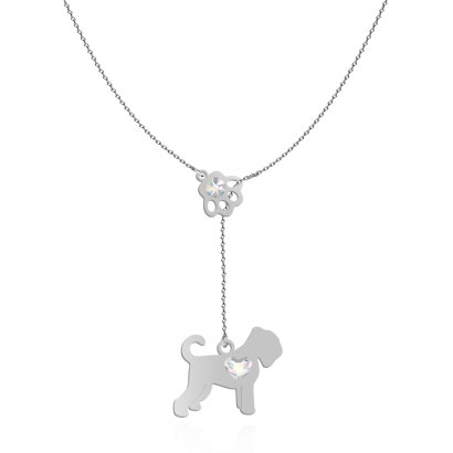 Black Russian Terrier necklace with a heart, FREE ENGRAVING - MEJK Jewellery
