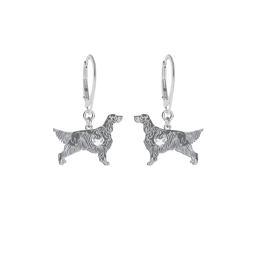 Silver Gordon Setter earrings, FREE ENGRAVING - MEJK Jewellery