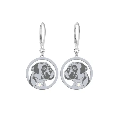 Silver German Boxer engraved earrings - MEJK Jewellery