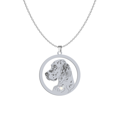 Naszyjnik Seter Angielski srebro platynowane pozłacane GRAWER GRATIS - MEJK Jewellery