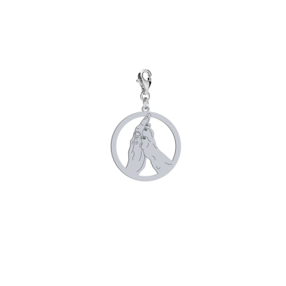 Charms Human hand and dog's paw FREE ENGRAVING