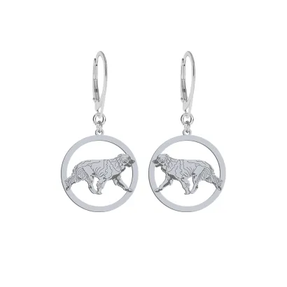 Silver Leonberger earrings, FREE ENGRAVING - MEJK Jewellery