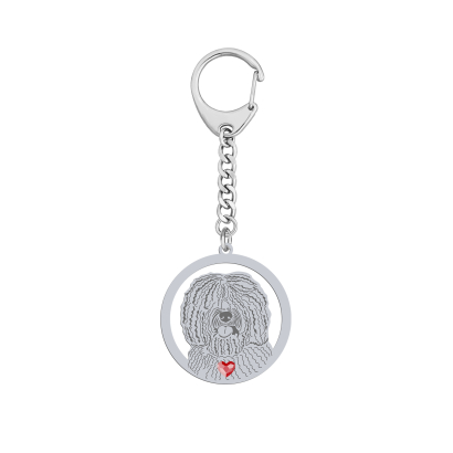 Silver Spanish Water Dog engraved keyring - MEJK Jewellery