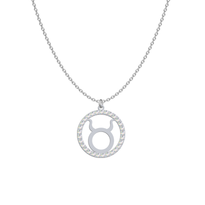  Taurus Zodiac Sign necklace - rhodium-plated or gold-plated silver