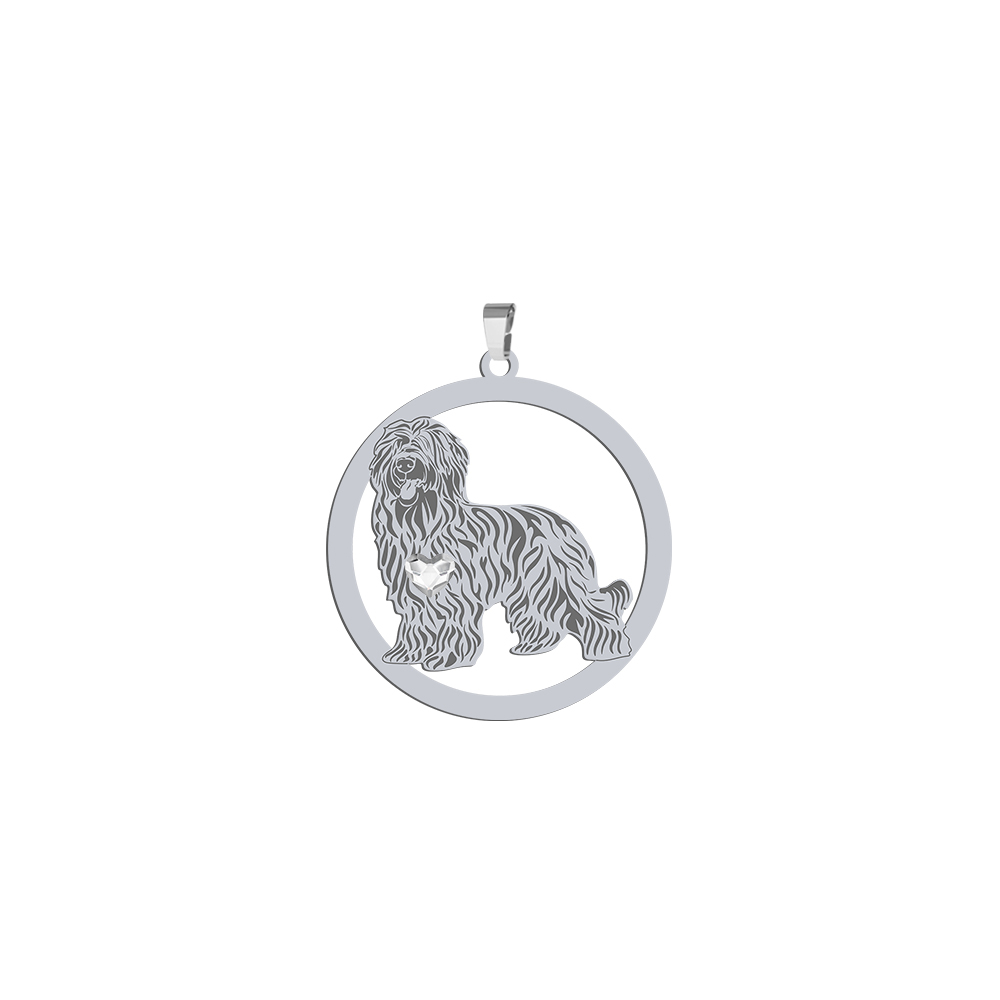 Silver Briard pendant, FREE ENGRAVING - MEJK Jewellery