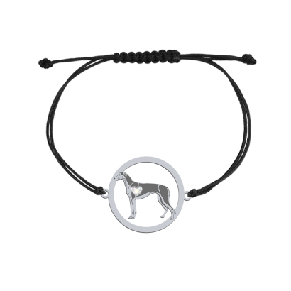 Silver Polish Greyhound engraved string bracelet - MEJK Jewellery