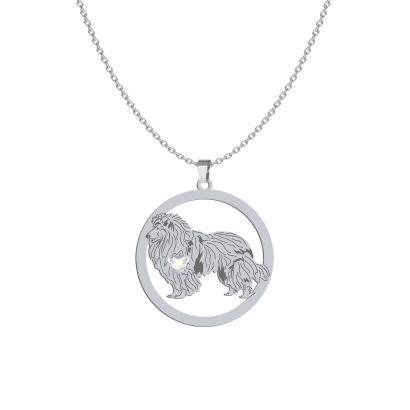 Silver Rough Collie necklace with a heart, FREE ENGRAVING - MEJK Jewellery