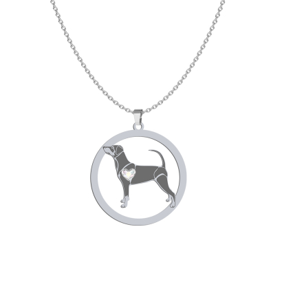 Silver German Pinscher necklace with a heart, FREE ENGRAVING  - MEJK Jewellery