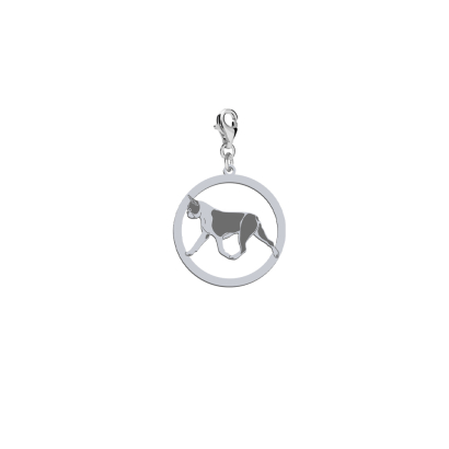 Charms z psem grawerem Boston Terrier srebro - MEJK Jewellery