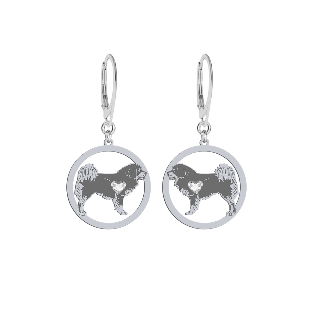 Silver Tibetan Mastiff earrings, FREE ENGRAVING - MEJK Jewellery