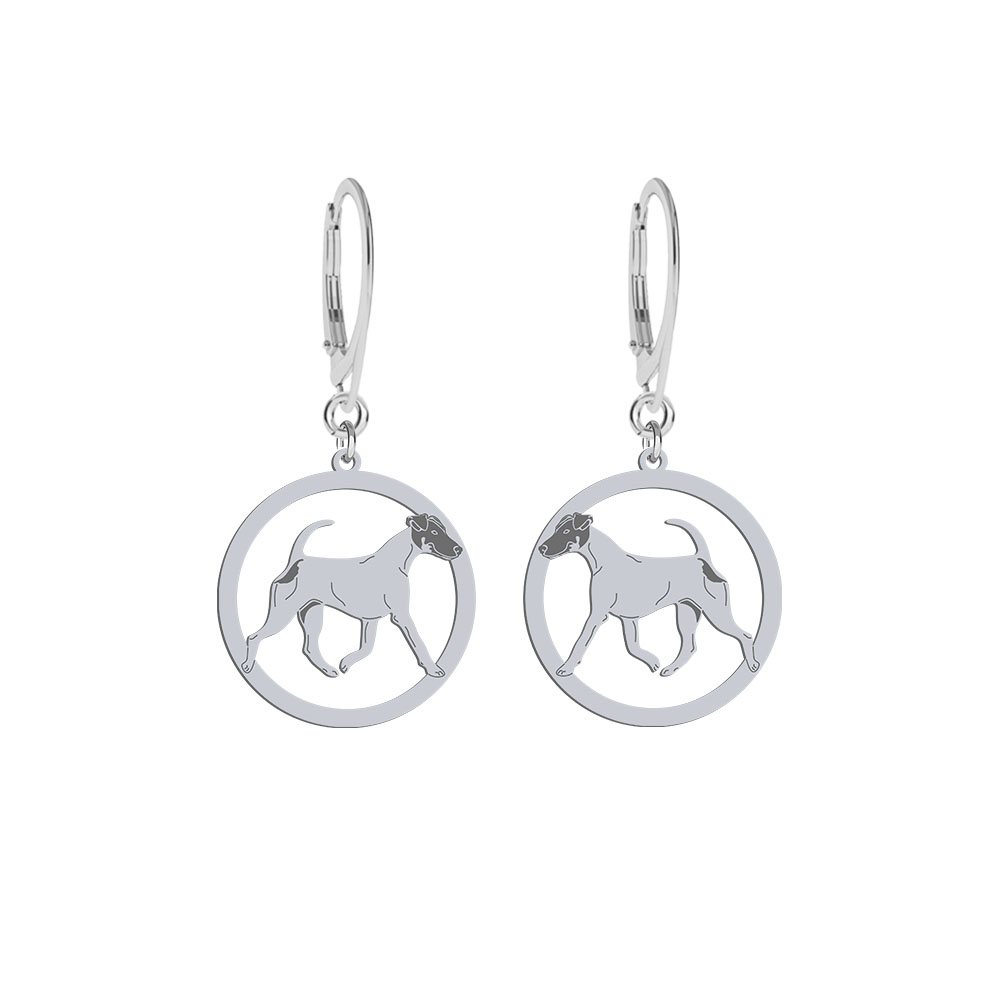 Silver Smooth Fox Terrier earrings, FREE ENGRAVING - MEJK Jewellery