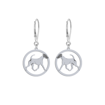 Silver Smooth Fox Terrier earrings, FREE ENGRAVING - MEJK Jewellery