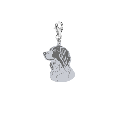 Charms z psem Seter Irlandzki Czerwono-Biały srebro GRAWER GRATIS - MEJK Jewellery