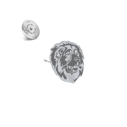 Silver Caucasian Shepherd Dog pin - MEJK Jewellery