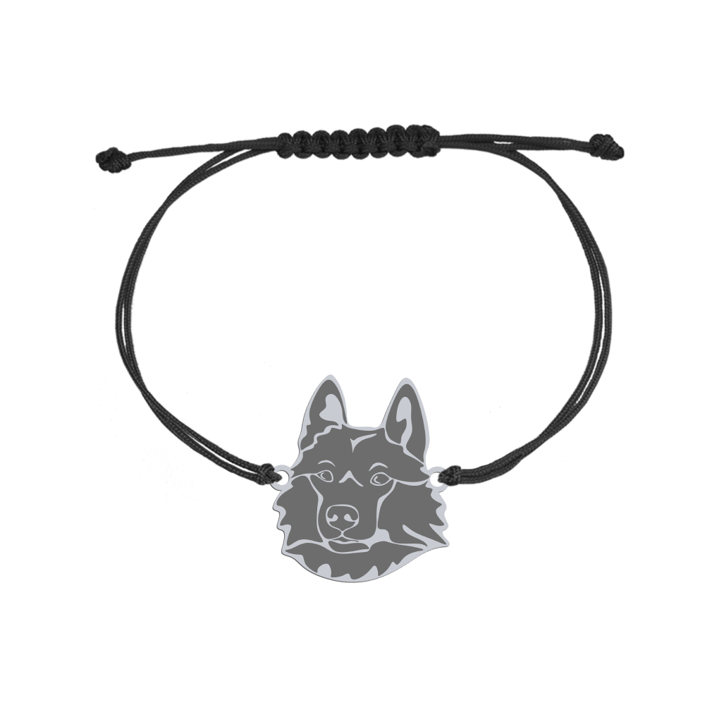 Silver Russian-European Laika engraved string bracelet - MEJK Jewellery