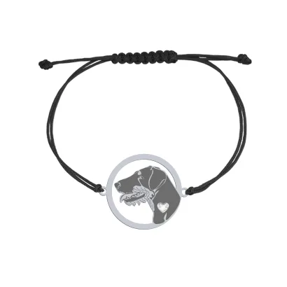 Silver Deutscher Jagdterrier string bracelet, FREE ENGRAVING - MEJK Jewellery