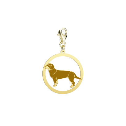 Charms z psem Alpejski Gończy Krótkonożny srebro pozłacane - MEJK Jewellery