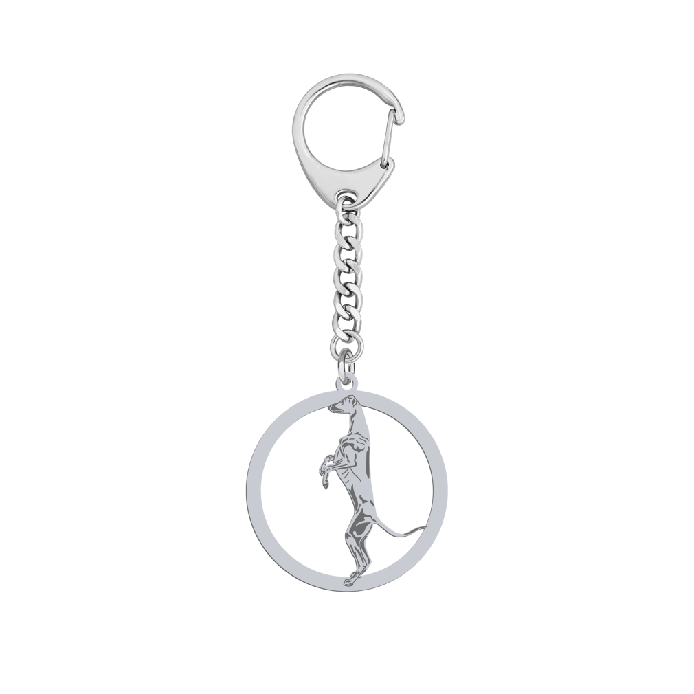 Silver Greyhound keyring, FREE ENGRAVING - MEJK Jewellery
