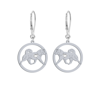 Silver Alaskan Malamute engraved earrings - MEJK Jewellery