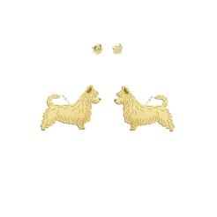 Pozłacane kolczyki Terrier Australijski - MEJK Jewellery