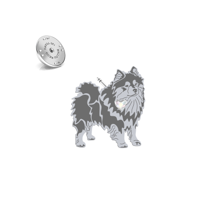 Silver Finnish Lapphund pin - MEJK Jewellery