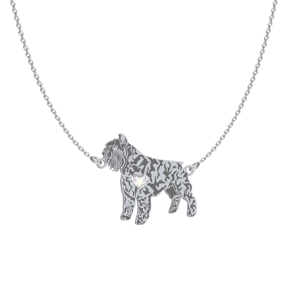 Silver Bouvier des Flandres engraved necklace - MEJK Jewellery