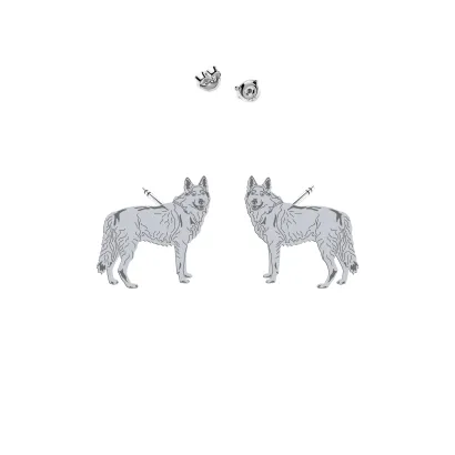 Silver Czechoslovakian Wolfdog  earrings - MEJK Jewellery