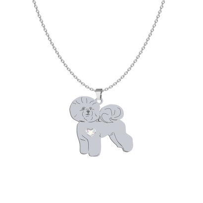 Silver Bichon Frise engraved necklace - MEJK Jewellery