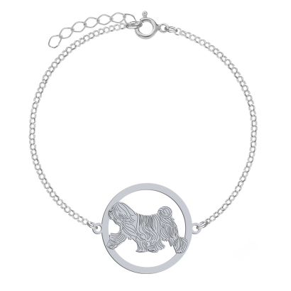 Silver Tibetan Terrier engraved bracelet - MEJK Jewellery