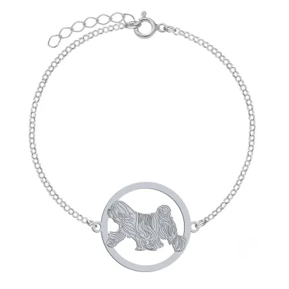 Silver Tibetan Terrier engraved bracelet - MEJK Jewellery
