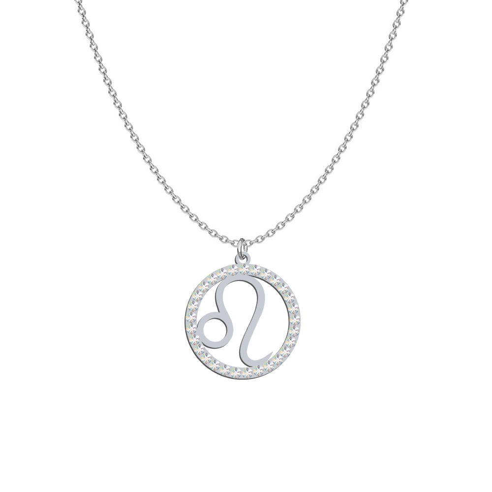  LION Zodiac Sign necklace - rhodium-plated or gold-plated silver