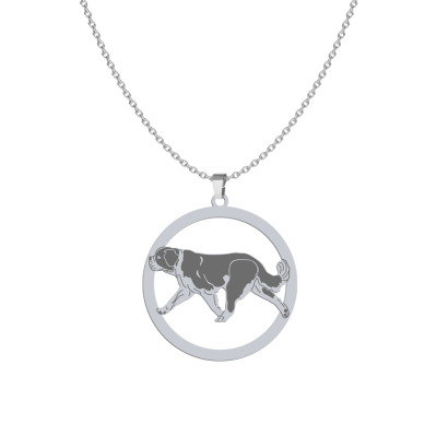 Silver Saint Bernard engraved necklace - MEJK Jewellery