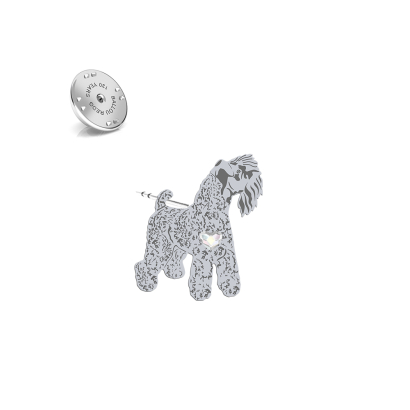 Wpinka z psem Kerry Blue Terrier srebro - MEJK Jewellery