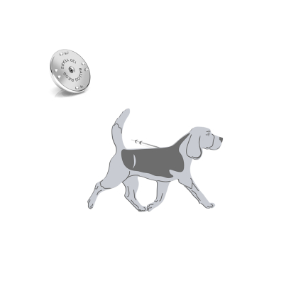 Wpinka Beagle srebro  pozłacane - MEJK Jewellery