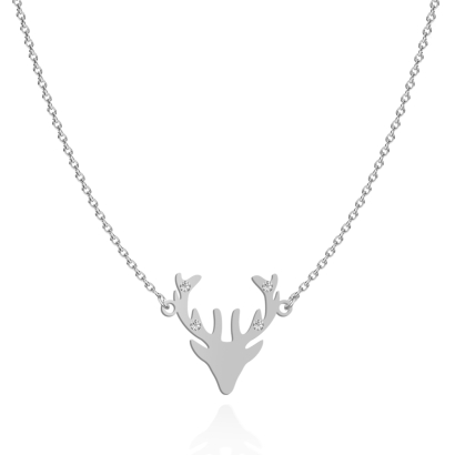 Necklace DEER  gold-plated rhodium-plated silver