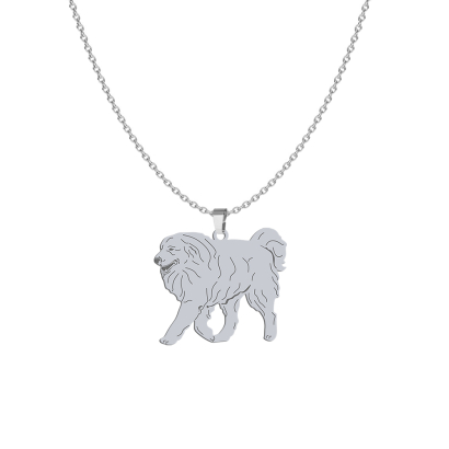 Silver Pyrenean Mountain Dog engraved necklace - MEJK Jewellery