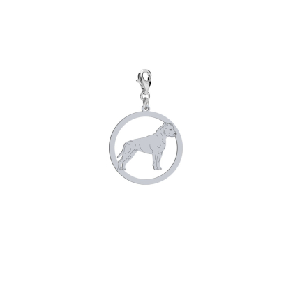 Charms z psem rasy Amstaff American Staffordshire Terrier srebro - MEJK Jewellery