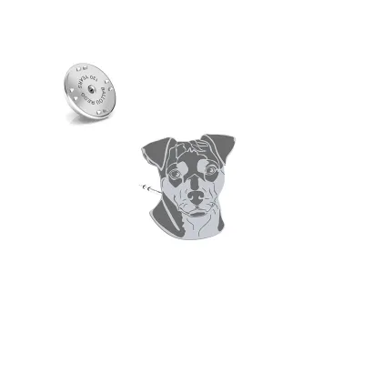 Wpinka z psem Brazilian Terrier srebro - MEJK Jewellery