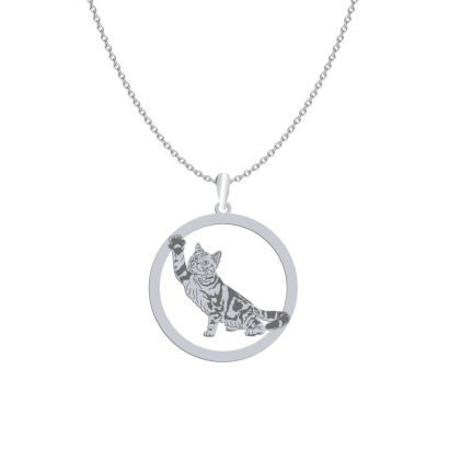 Naszyjnik srebro925 Kot Amerykański Krótkowłosy GRAWER GRATIS - MEJK Jewellery