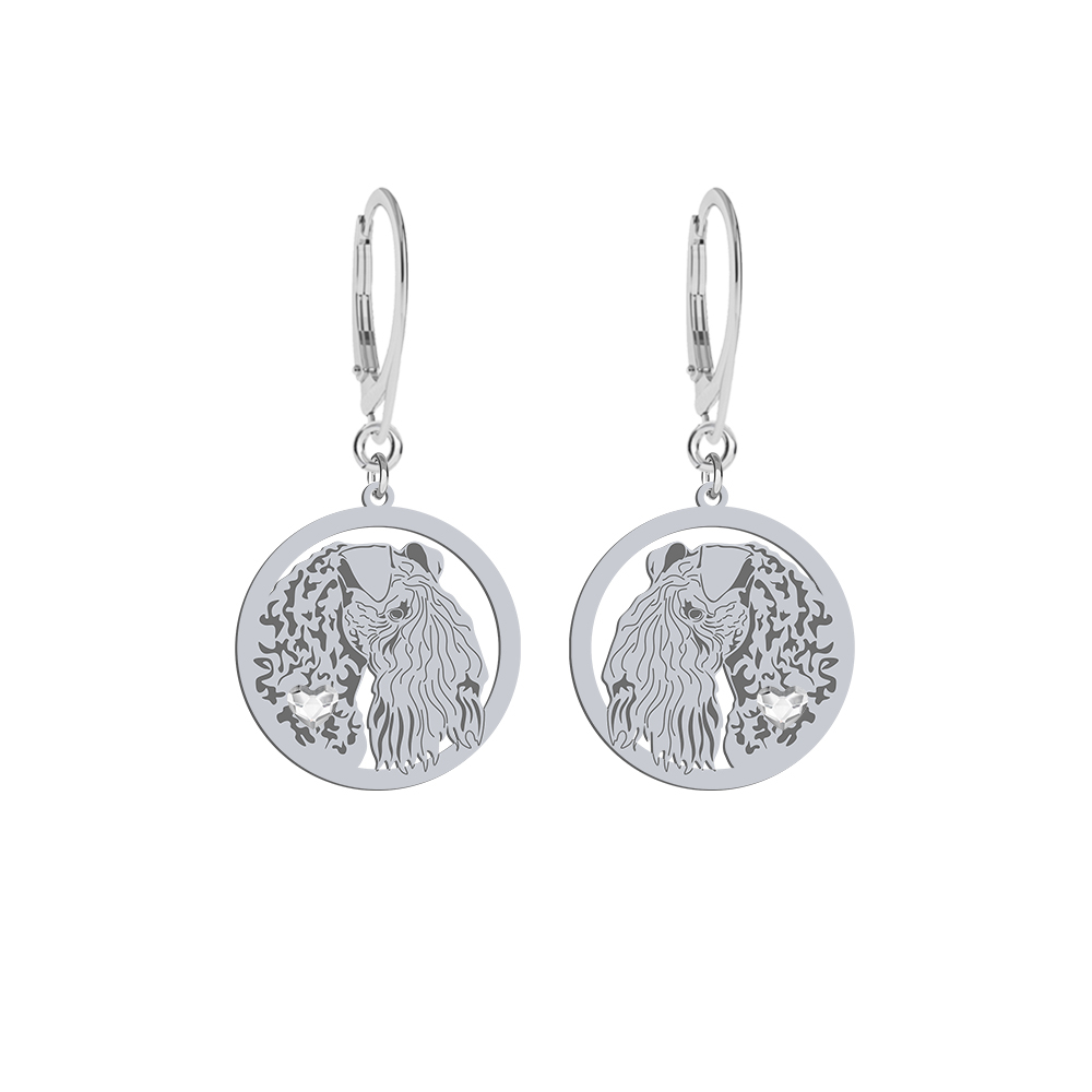 Silver Kerry Blue Terrier earrings, FREE ENGRAVING - MEJK Jewellery