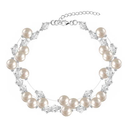 Bransoletka  perły kryształy  biżuteria ślubna